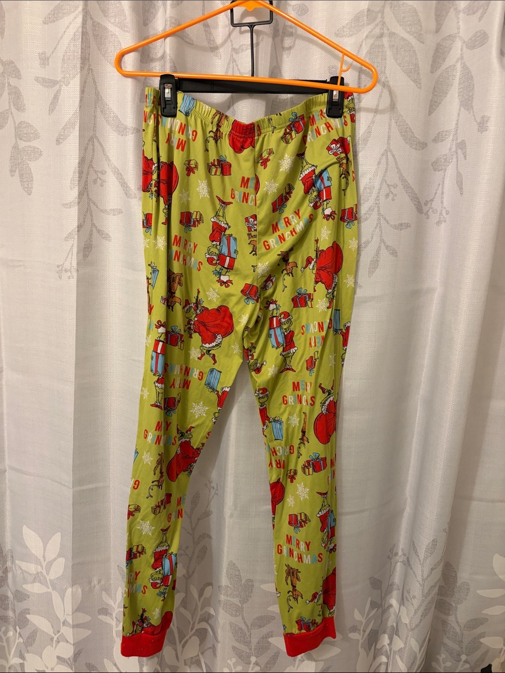Festive Green Grinch Print Women's Pajama Pants